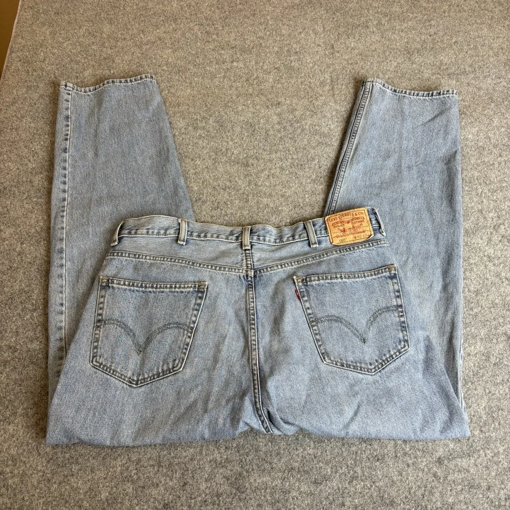 Levi Jeans Mens 550 40x34 Light/Medium‎ Wash Relaxed Fit Blue Denim
